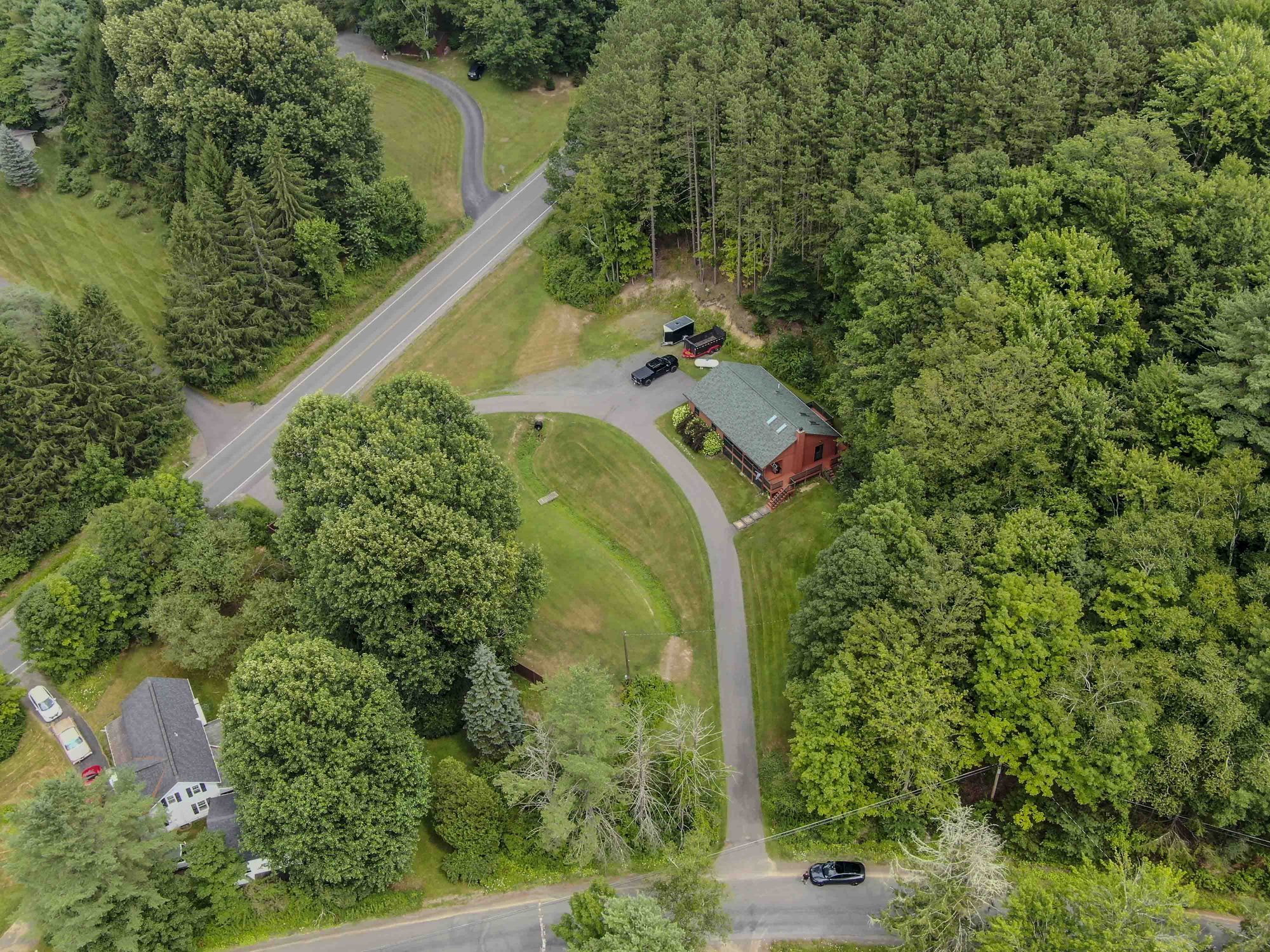 Aerial drone view of 508 Cornish Hill Rd, Capital Region NY